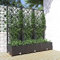 IKAYAA Hochbeet mit Rankgitter Pflanzkübel mit Spalier Blumenkasten Rankgitter Rankhilfe Blumentopf Rattanoptik Pflanzkasten-Schwarz-120 x 40 x 121.5 cm