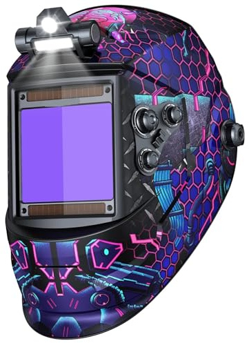 Maschera Saldatura Autoscurante, Casco Saldatura Casco da saldatura con oscuramento automatico, alimentato ad energia solare, maschera saldatore a colori reali(AR-WC041)