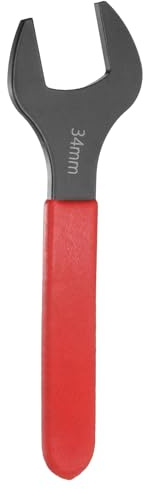 QUARKZMAN 34 mm Einseitiger Offener Maulschlüssel Metrisch 15 Grad Abgewinkelter U-Förmiger Gabelschlüssel Flacher Kopf Geschwärzter Schraubenschlüssel mit Rotem Griff Für Autoreparatur