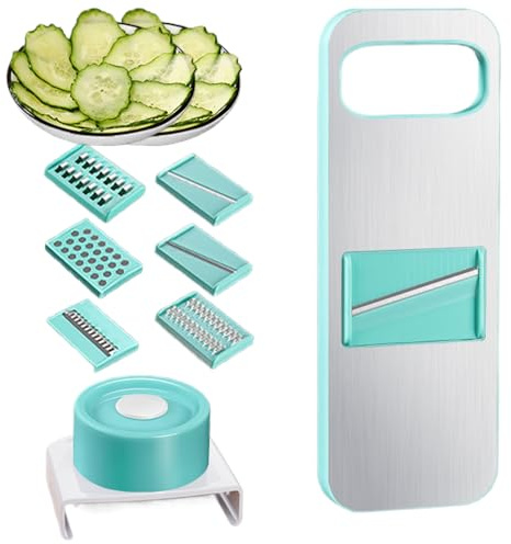 Duqulle skärmaskin för mat | justerbar hushållshyvel, ergonomisk hackare och rivjärn för ost, morötter, lökar, potatis och sallad – för restaurang kök hushåll