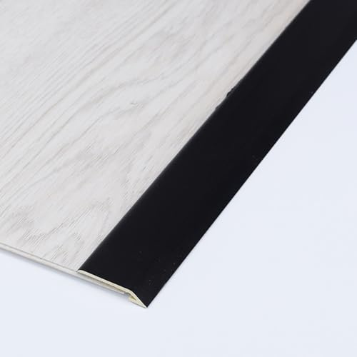 PVC Vinilo Perfil De Transición Versátil Suelos, Autoadhesivo Tiras Umbrales Rampas, Protectores Tira Bordes Moqueta A Baldosa, Fácil De Limpiar(Negro)