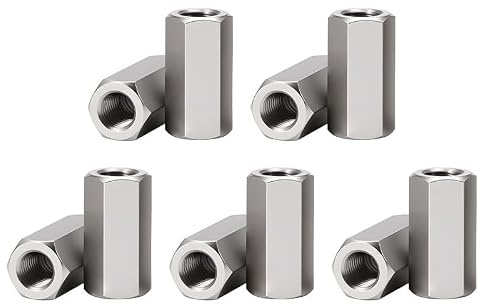 10Pcs M4 x 10mm Hex Coupling Nuts, 304 Stainless Steel Threaded Rod Connector for Mechanical Assembly, Home Repair, Industrial, Studding Fasteners