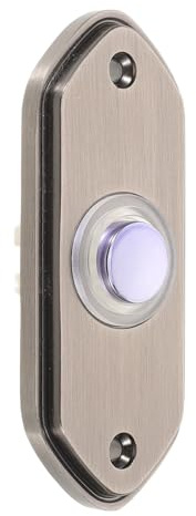 jojofuny Brass Hexagonal Doorbell Push Button Switch, Vintage Wall-mounted Door Bell Replacement for Home Office Garage, Traditional Metal Doorbell Button with Recessed Mount