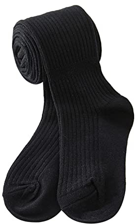 Generisch Legging en coton extensible pour tout-petit - Collants longs basiques - Mode printemps - Sous-vêtements pour bébé - Collants confortables, Noir , 4-6 ans