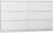 Framire R-140 Kommode in Weiß, Kommode mit 6 Schubladen, Schrank für Schlafzimmer, Wohnzimmer, Bad, 140x 76 x 31 cm