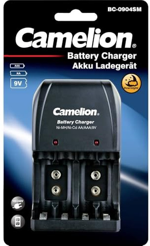 Camelion BC-904SM Rundzellen-Ladegeraet NiMH 9V Block, Micro (AAA), Mignon (AA)