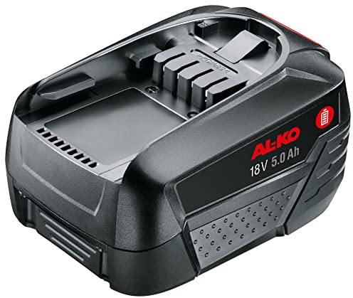 AL-KO 18 V Bosch Home and Garden Compatible Akku B100 Li 5,0 Ah, 105/46 min Ladedauer mit Ladegerät C50 Li/Schnellladegerät FC100 Li, 90 Wattstunden, 670 Gramm Gewicht, Schwarz