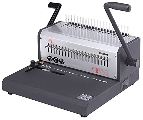 TEmkIn Robuste Buchbindemaschine, Spiral-Papierstanzer, Binder, A4-Spiralbindemaschine, 21 Löcher, 400 Blatt Bindekapazität, perfekt für tägliche Bürodokumente