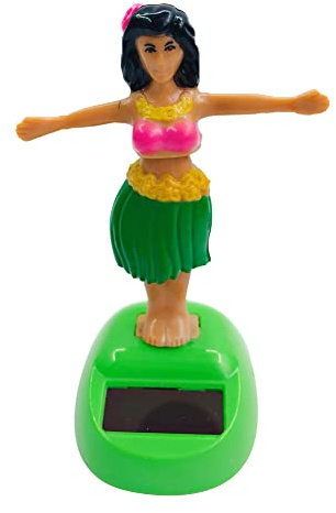 Luckxing Solar Wackelfiguren Hawaiianische Tänzerin Solarfigur Wackelfigur, Solartanz Spielzeug, Solar Tanz Hawaii Mädchen, HulaTänzerin Figurine Dekoration Für Auto, Schreibtisch, Fensterbank, Büro