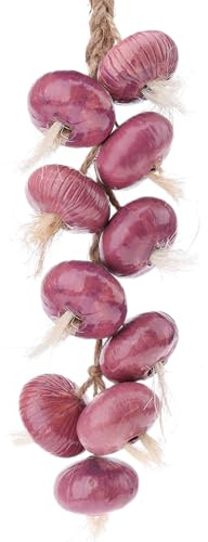 Gresorth 1 Pcs Artificial Purple Garlic String Fake Vegetable Hanging Decoration Realistic Onion Display Ceramics Pendant Model for Dining Room Home