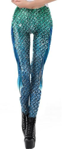 Leggings de Sirène Femmes Tulle Écailles Brillantes Festival