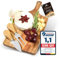VANEJA Premium Käsebrett, Schneidebrett aus Holz, 28 x 14 x 1,6 cm, Käsebrett mit Messer Käseschaber Käseplatte aus Holz Holzplatte Käse Cheese Board Set Charcuterie Board inkl. kostenlosem e-Book
