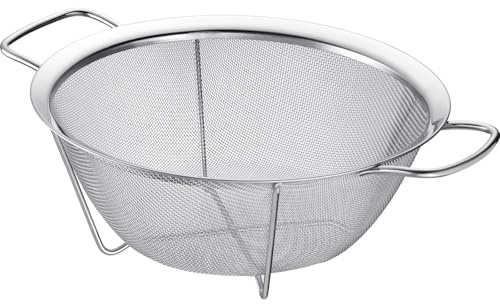 Westmark Colador de pie – colador de malla fina de acero inoxidable con base estable y asas para un ajuste seguro y transporte, ala ancha, apto para lavavajillas, diámetro de 22 cm