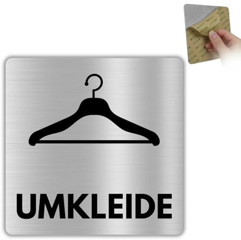 LEIASA Panneau vestiaire – 12 x 12 cm – Aluminium – Dressing – Dressing – Garderobe – Changer – Déménagement – Sanitaire – Plaque de porte – Panneau d'avertissement – Épaisseur 0,8 mm – (vestiaire)