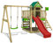 FATMOOSE Spielturm Klettergerüst JazzyJungle Jam XXL mit Schaukel & roter Rutsche, Outdoor Kinder Kletterturm mit Sandkasten Leiter & Spiel-Zubehör für den Garten