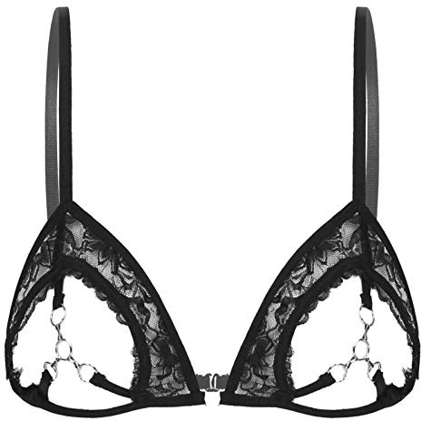 Zaldita Soutien-Gorge Seins Nus Sexys Femme Lingerie Ouverte Dentelle Floral Erotique sous-Vetement Transparent Bra Push Up sans Doublure Underwear S-XL
