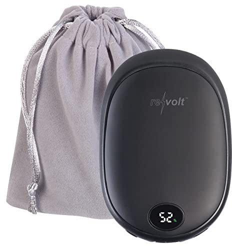 revolt Taschenofen USB: 2in1-USB-Powerbank & 3-Stufen-Handwärmer, 2 A, 10.000 mAh, Display (Powerbank mit Wärmefunktion, Mobiler Akku, Thermo Kissen)
