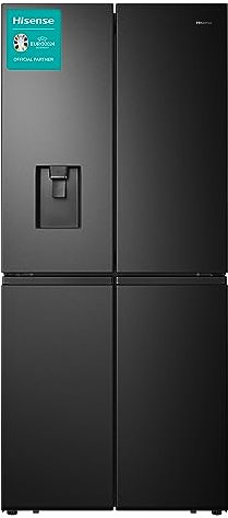 Hisense RQ560N4WBF Freestanding Cross Door Fridge Freezer, Black, 454 liters