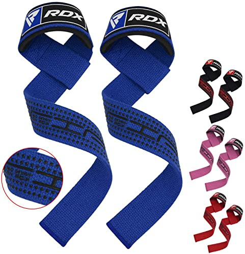 RDX Zughilfen Krafttraining Lifting Straps, 60CM Lang Profi Gym Bodybuilding Kreuzheben Gewichtheben Zubehör, 5MM Gepolstert Handgelenkschutz Griff, Fitness Powerlifting Deadlift Männer Frauen