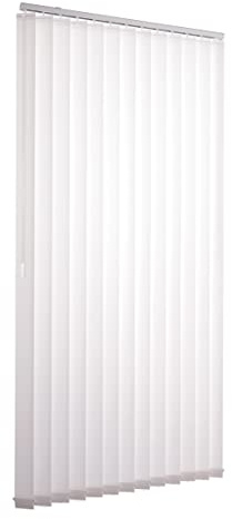 Ventanara® Lamellenvorhang durchgehende Schiene Komplettset Vertikaljalousie 89mm inkl. Montagematerial (Weiß (tageslicht), 290 x 180 cm)