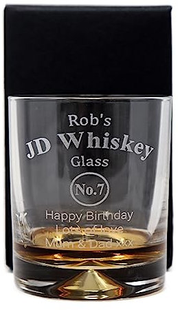 Regalo Personalised JD Whiskey Glass Tumbler (Cardboard Gift Box)