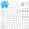 AVYRING Piercing Set für alle Körperpiercings, 14G 16G 18G 20G 316L Chirurgenstahl Piercing Nadeln Werkzeuge für Nase Bauchnabel Augenbraue Lippen Zunge Ohr Tragus Helix Piercing Schmuck, Silber