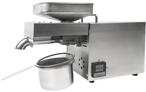 WooDerson 610W Öl Pressmaschine Mit Display, Temperatursteuerbar Ölpresse Für Zuhause, Elektrische Ölmühle Aus 304 Edelstahl, Für Erdnusskerne, Sonnenblumenkerne, Teesamen Usw