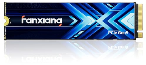 fanxiang S910 Max 2TB PCIe 5.0x4 NVMe M.2 SSD, Lesegeschwindigkeiten von bis zu 14.000 MB/s, 13.000 MB/s Schreiben, Interne SSD, PCIe 4.0 abwärtskompatibel, SSD für Gaming, Videobearbeitung und AI