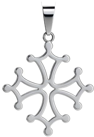 Felicidade Pendentif Croix Occitane en Acier Inoxydable – Symbole du Languedoc & de l’Occitanie – Bijou Culturel, Identitaire & Spirituel – Accessoire Unisexe Élégant
