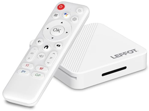 LEFFOT H313 Android 14 TV Box 2025, 2GB RAM + 16GB ROM, 4K Ultra HD Smart TV Box per Home TV Streaming, Supporto Controllo Vocale, 2.4G e 5G WiFi 6, BT 5.4 USB 3.0