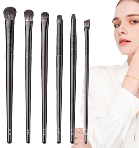 Pinceles Para Maquillaje De Ojos - 6 Piezas Juego De Herramientas Para Difuminar Cejas - Conjunto de Brochas de Maquillaje - Para Mujeres Niñas Esposa Novia Hermana Playa Gimnasio Viajes de Negocios B