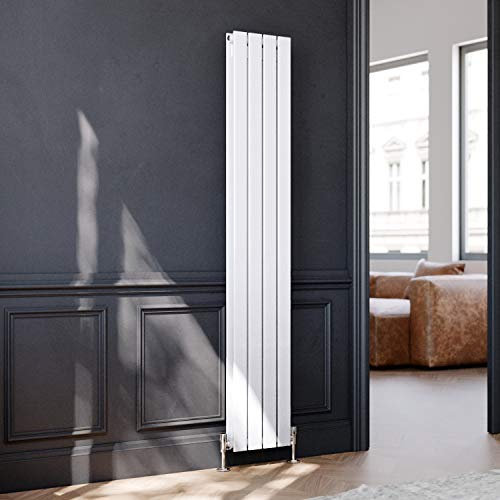 ELEGANT 1800 x 300 mm White Vertical Column Radiator Double Flat Panel Designer Bathroom Radiator
