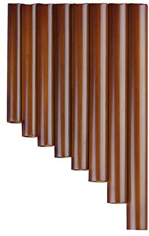 Mini-Pfannenflöte aus natürlichem Bambus, tragbar, chinesisches traditionelles Musikinstrument, braun, leicht zu erlernen (linke Hand)