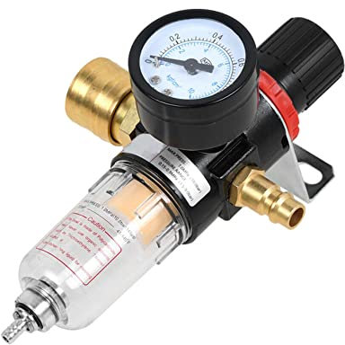 MOCNT 1/4 BSP Filter Wasserabscheider Ölabscheider Druckminderer Druckluft Kompressor Feuchtigkeitsfalle Druckregler Pneumatische Luftfilterregler Messing Schnellverbinder