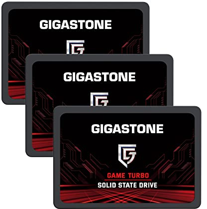 Gigastone SATA SSD 128GB (3-Pack) 2.5 inch SSD 520MB/s Upgrade Laptop PC Memory and Storage PS4 HDD Replacement 2.5 Internal Solid State Hard Drives SATA III SLC Cache 3D NAND Game Turbo Performance