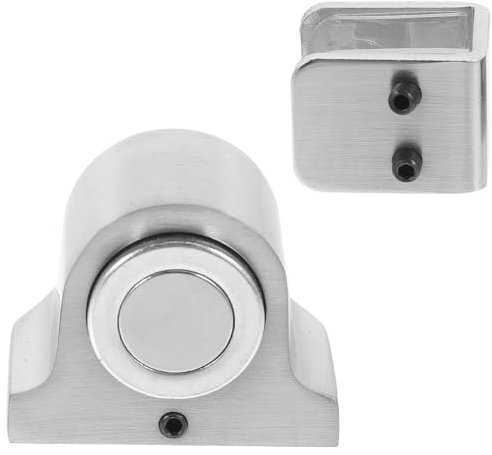 Veemoon 1 Set Magnetic Door Stop Floor Mount Glass Shower Push Catch Accessories Open Door Stopper Magnetic Tope Puerta Door Stoppers for Wall Door Magnets Prop Track Clip Aluminum Alloy