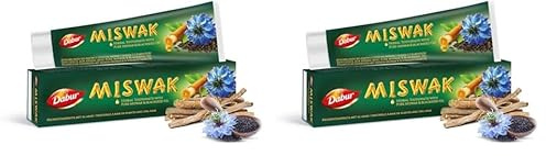Dabur Miswak Blackseed Toothpaste - 100gm | for Healthy Gums | Herbal Toothpaste with Pure Miswak Extract & Blackseed Blend, Natural Oral Care for Fresh Breath (Pack of 2)