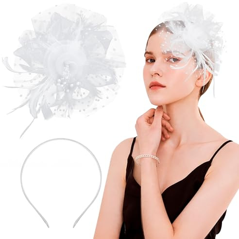 Heveer Fascinator Chapeau Mariage Dames Day Bandeau avec Clip Cocktail Tea Party Chapeau pour Fille et Femmes