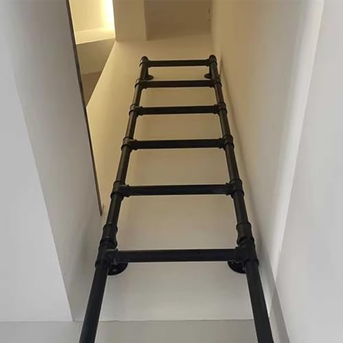 DRFGNF Wall Mounted Loft Ladder 4ft Adjustable Steel Ladder for Motorhomes, Cabin Beds and Windows
