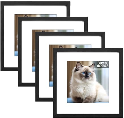 RUN HELIX 4-pack bildram 30 x 30, 30 x 30 cm bildram svart, kan hängas på skrivbordet eller ställas fotoramar, affischram används för vardagsrum, sovrum, arbetsrum