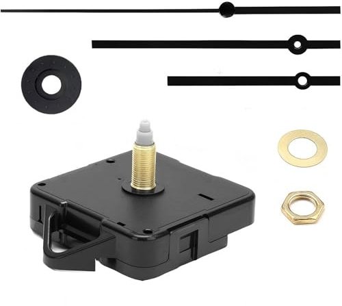 Maslasee Kit meccanismo silenzioso per orologio al quarzo, coppia elevata, alimentato a batteria, con lancette per orologio da parete fai da te