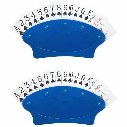 Card Holders for Playing Cards - 2Pack Canasta Cards Tray for Kids Adults Seniors Board Tabletop Games Great for Poker Parties, Family Game Nights