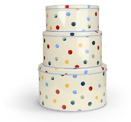 Emma Bridgewater Keksdosen – gepunktet oder Blumenmuster, Set mit 3 Stück, rund