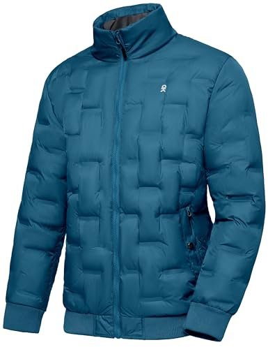 Little Donkey Andy Men's Puffer Warm Jacket Windproof Winter Coat with Recycled Insulation Blue S