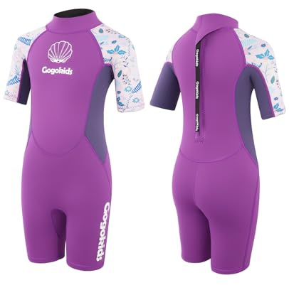 Gogokids 2,5 mm neopren kostym, termisk dykdräkt för pojkar och flickor, ett stycke full korta våta kostymer, för vattensporter, surfing, simning, dykning och snorkling