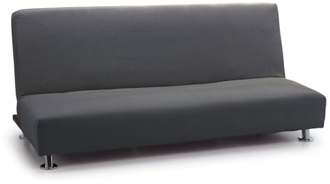 FAVERTI® Funda Elástica Sofá Cama Click Clack Tres Plazas | Modelo Reale | Gris | Funda Sofá Cama Universal | Protector de Calidad de Tejido Jacquard Tacto algodón