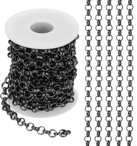 PATIKIL 16,4 fot cirkel länkkedja, 8 mm kedjerulle trottoarkant kedja smycken tillverkning länkar spole metall hantverk kedja halsband kedjor för gör-det-själv tillverkning tillbehör halsband armband