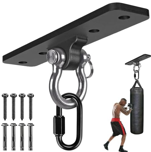 Kipika Gancio pesante da parete per sacco da boxe, girevole, resistente, staffa per sacco da boxe per casa, palestra, interni, lunghezza regolabile per sacco da kickboxing, Muay Thai, Speed Bag