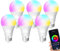 ANTELINK Lampadina Wifi Smart LED Dimmerabile RGB 9W 806lm Compatibile con Alexa Google Home, Bianco Freddo Caldo 2700K~6500K Tuya APP, 6 Pz.