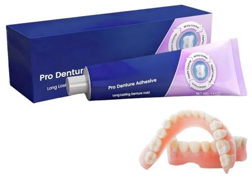 Colla Per Protesi Dentali - Fissativo Per Denti A Lunga Tenuta 40g Per Stabilità E Comfort - Fissaggio per Protesi Dentarie,Per Uso Domestico Viaggio Cura Di Apparecchi Ortodontici Uomo Donna